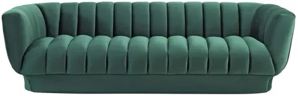 Modway Sofa Entertain Vertical Channel Tufted Performance Velvet Couch in Dusty Rose