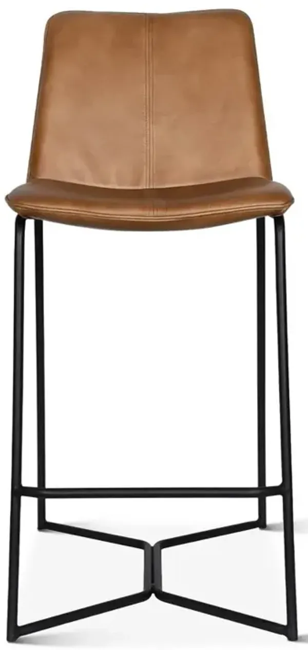 World Interiors Brisbane Counter Chair In Hand Washed Taupe - Set Of 2