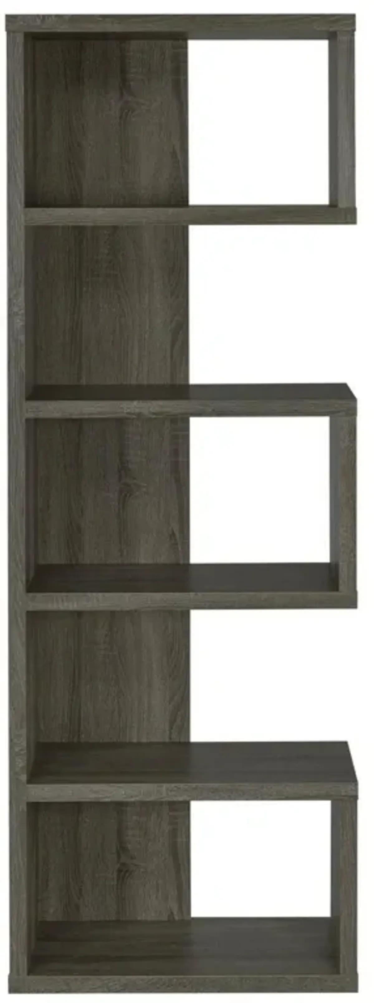 Sturdy Semi Backless Wooden Bookcase, Gray