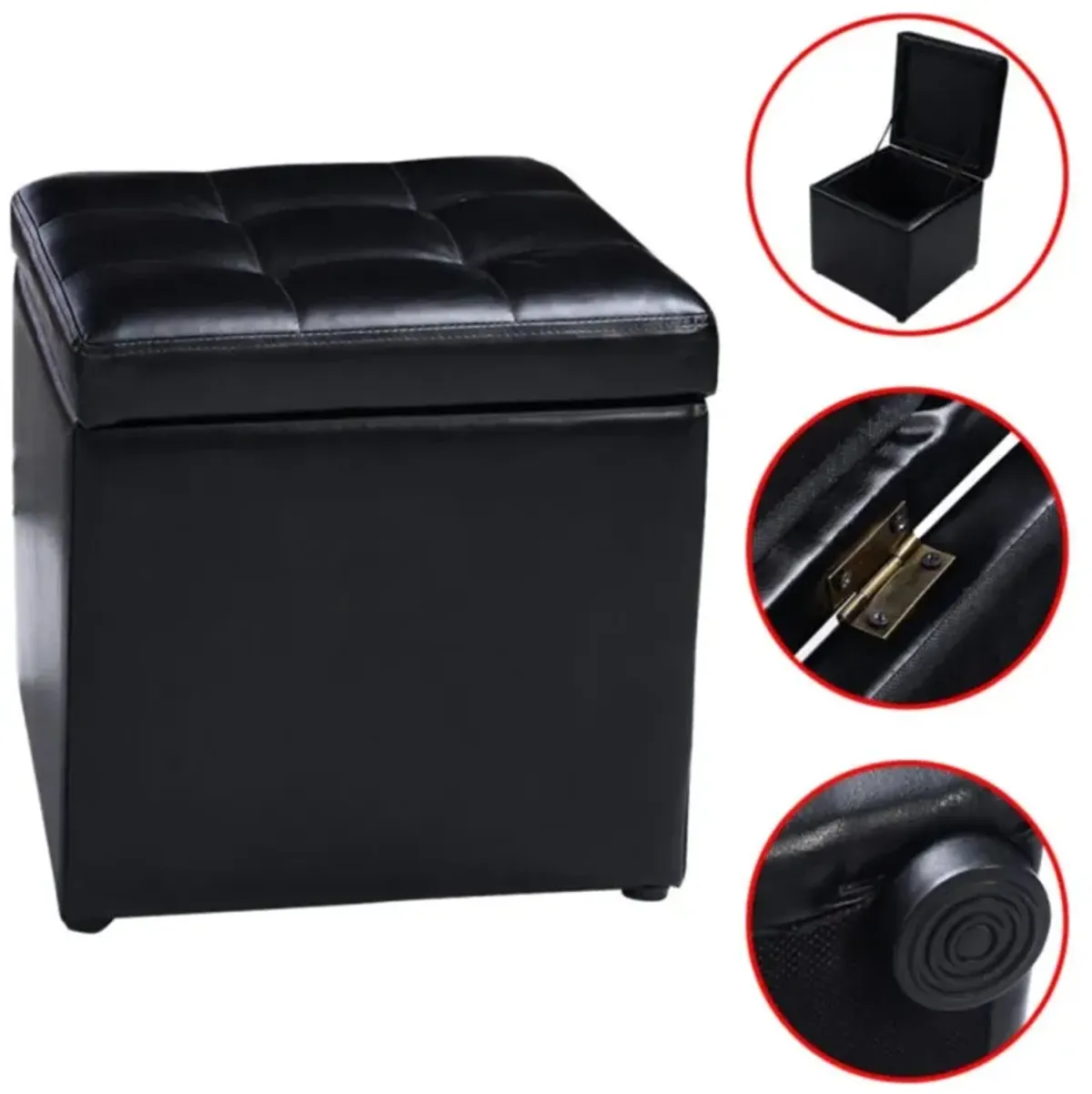 Hivvago Ottoman Pouffe Storage Box Lounge Seat Footstools