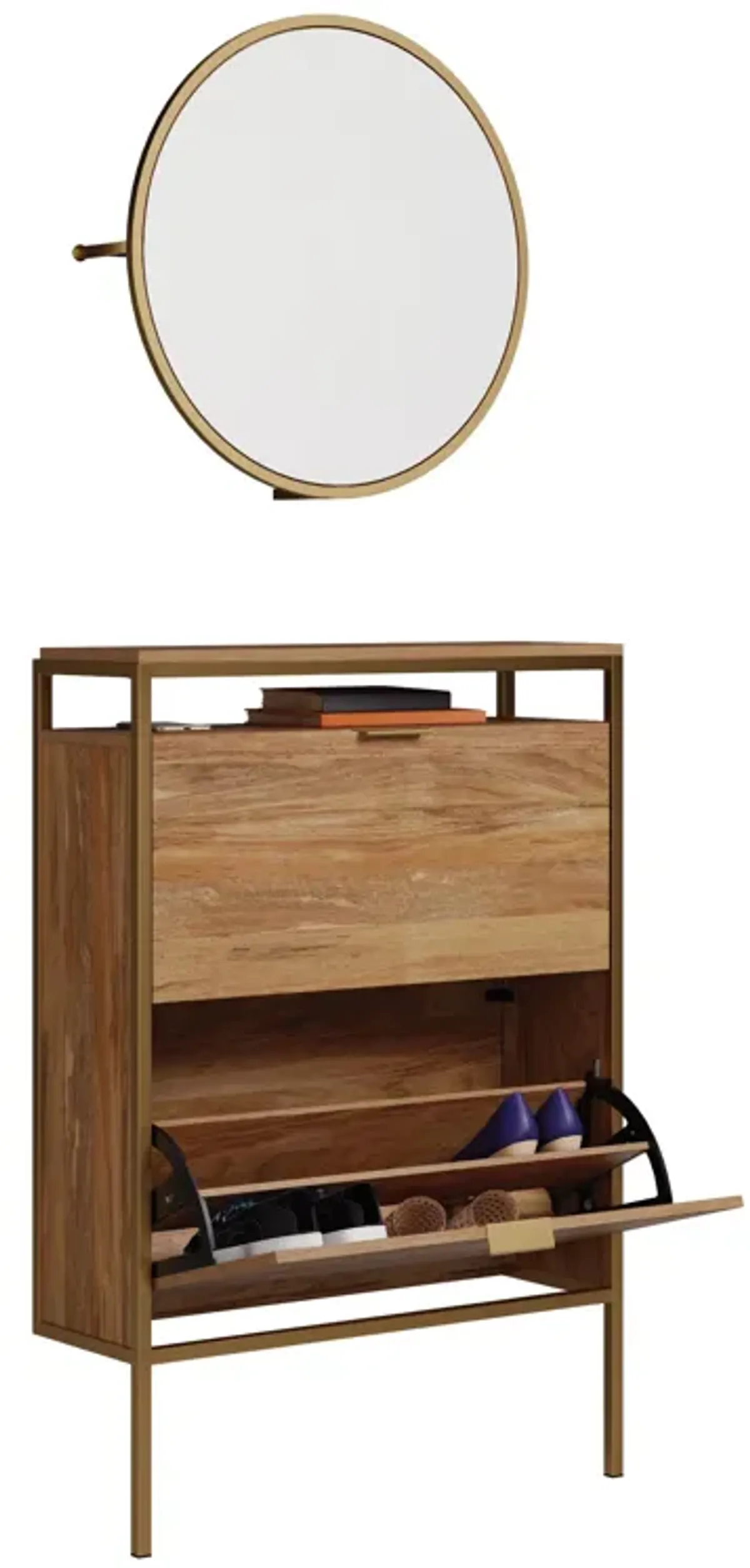 International Lux Shoe Cabinet with Mirror