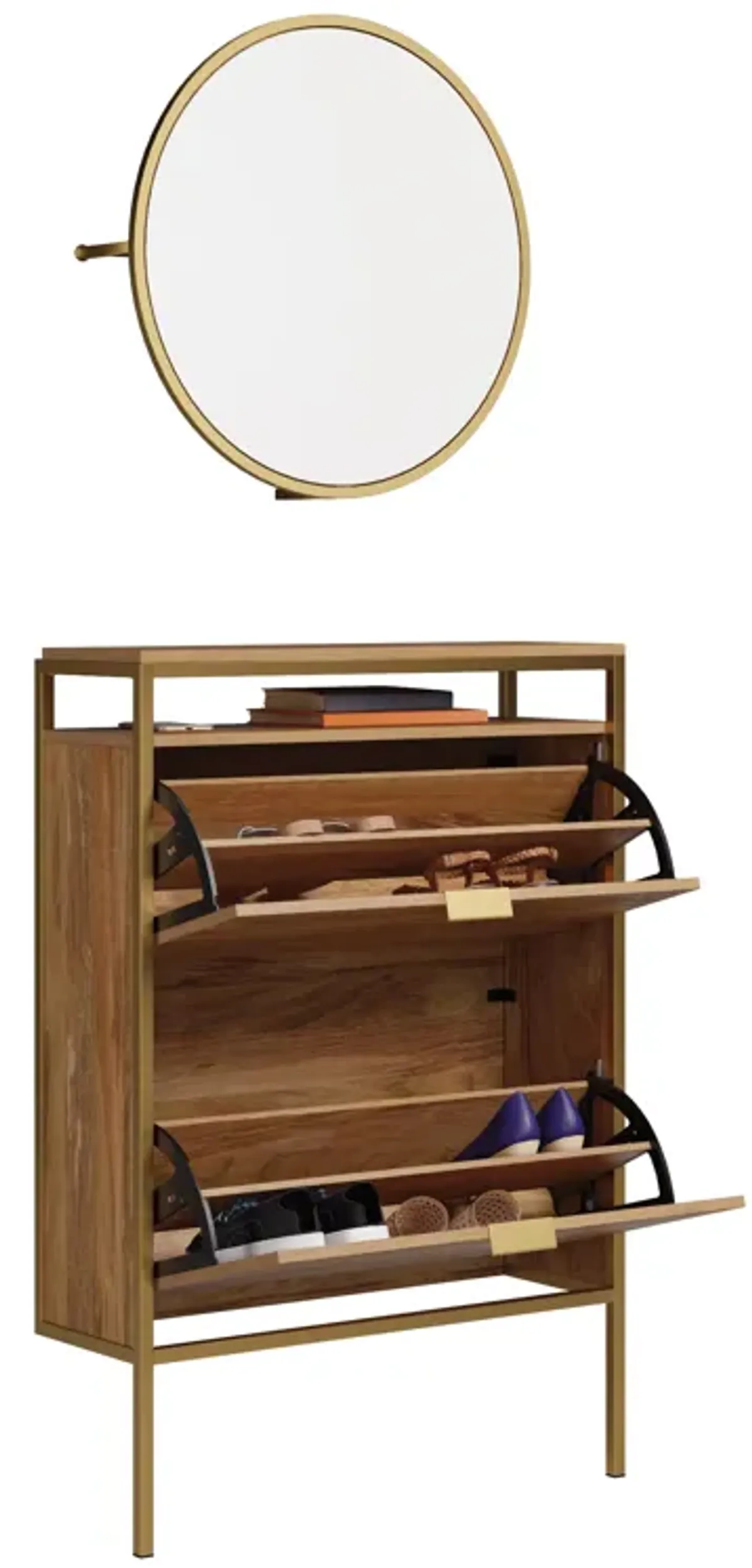 International Lux Shoe Cabinet with Mirror