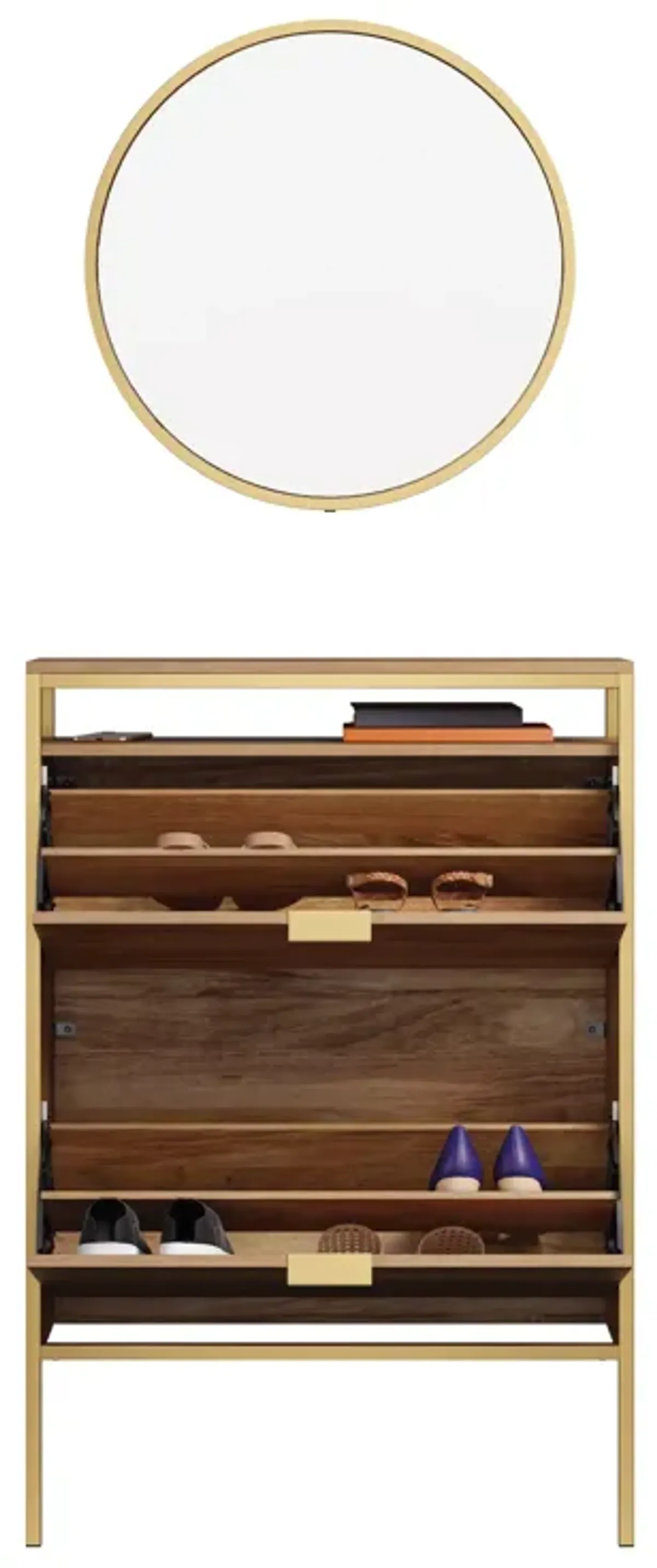 International Lux Shoe Cabinet with Mirror