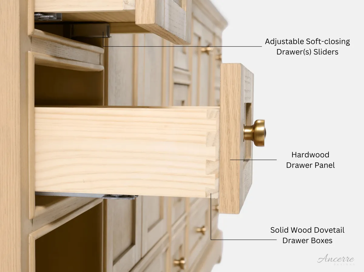 Audrey 60 in. Bath Vanity Set in Oak finish with white quartz Vanity Top and White Undermount Basin