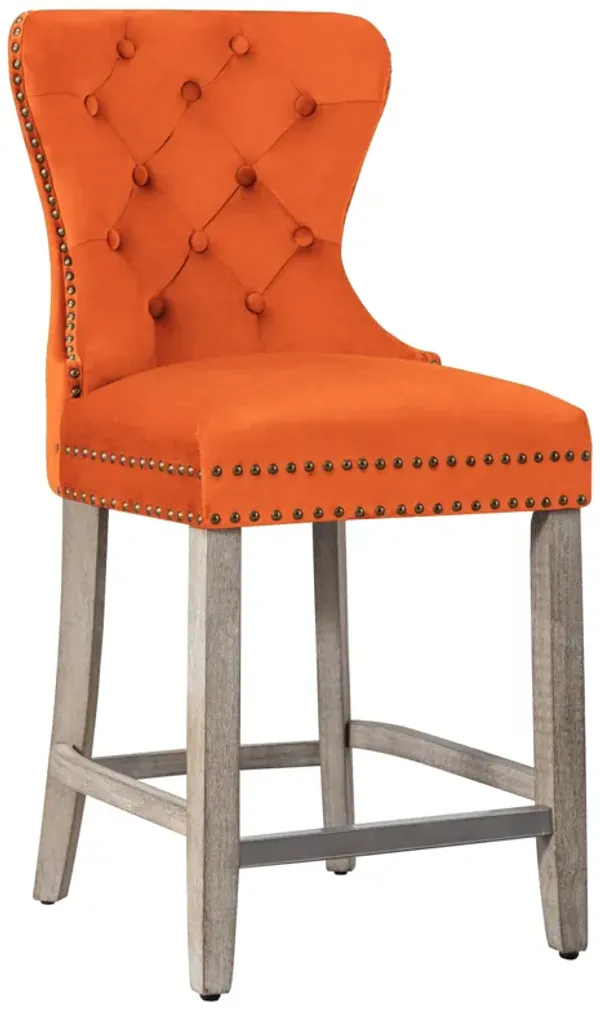 WestinTrends 24" Tufted Velvet Counter Stool