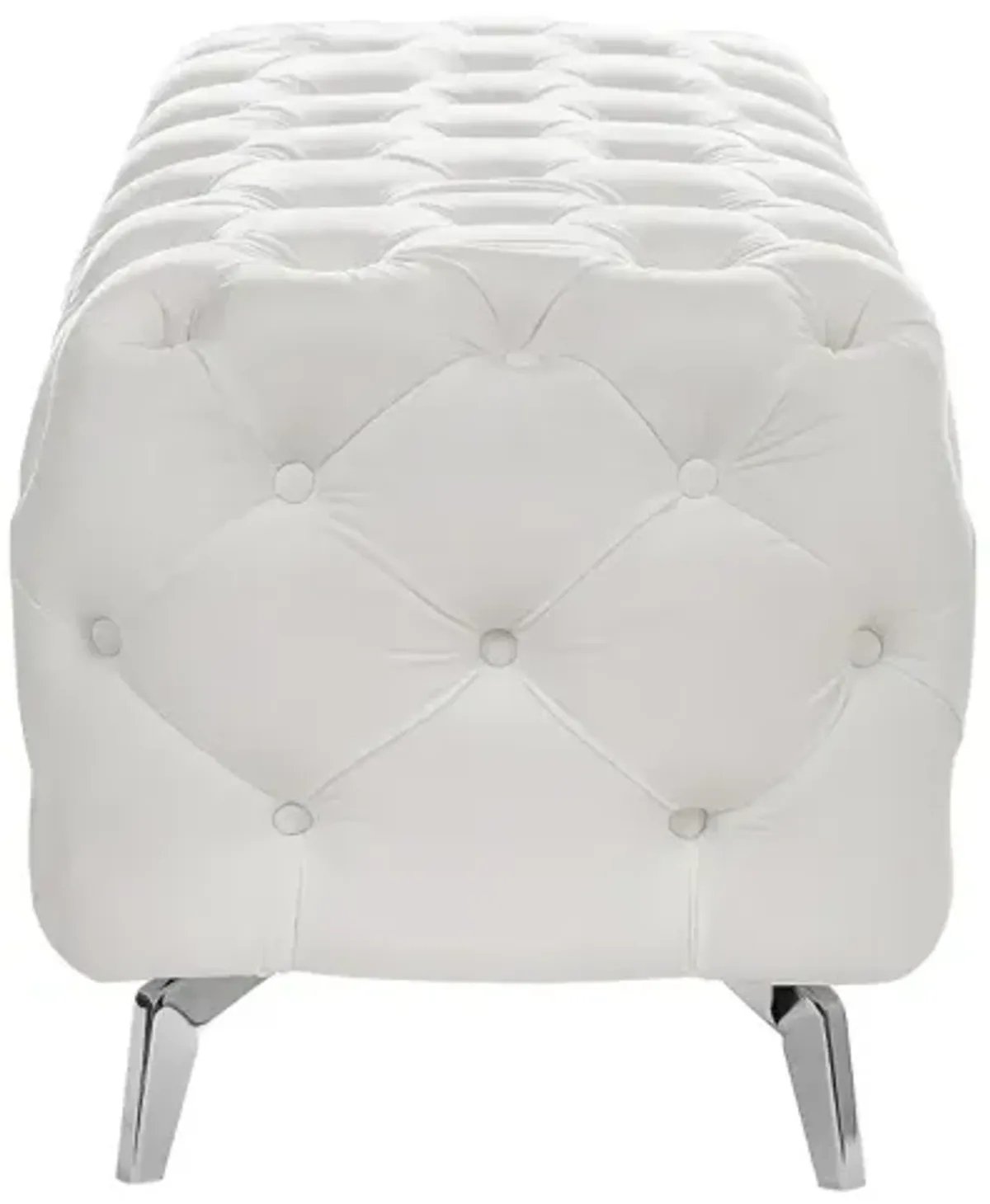 Button-Tufted Ottoman Bench, Upholstered Velvet Footrest Stool Accent Bench For Entryway