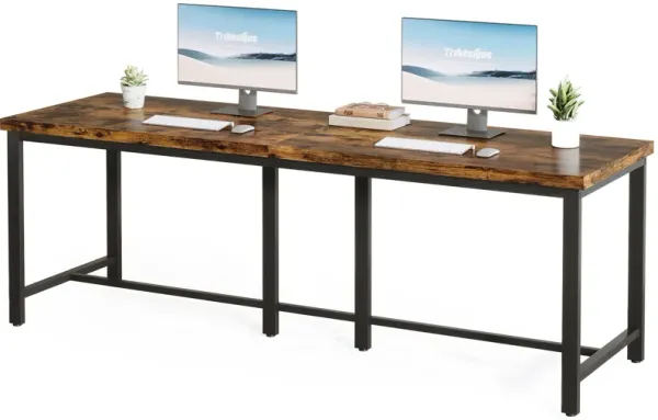 Study table, 78.7 Inch Extra Long Computer Desk for 2 Person, Double Long Desk Workstation, Dual Monitor Workstation for Home Office