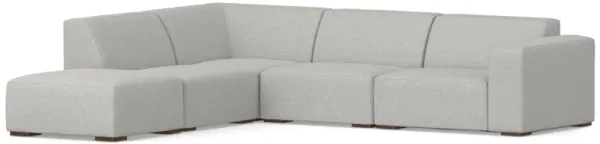 Rex Left Corner Sectional Modular Sofa with Ottoman in Tightly Woven Performance Fabric