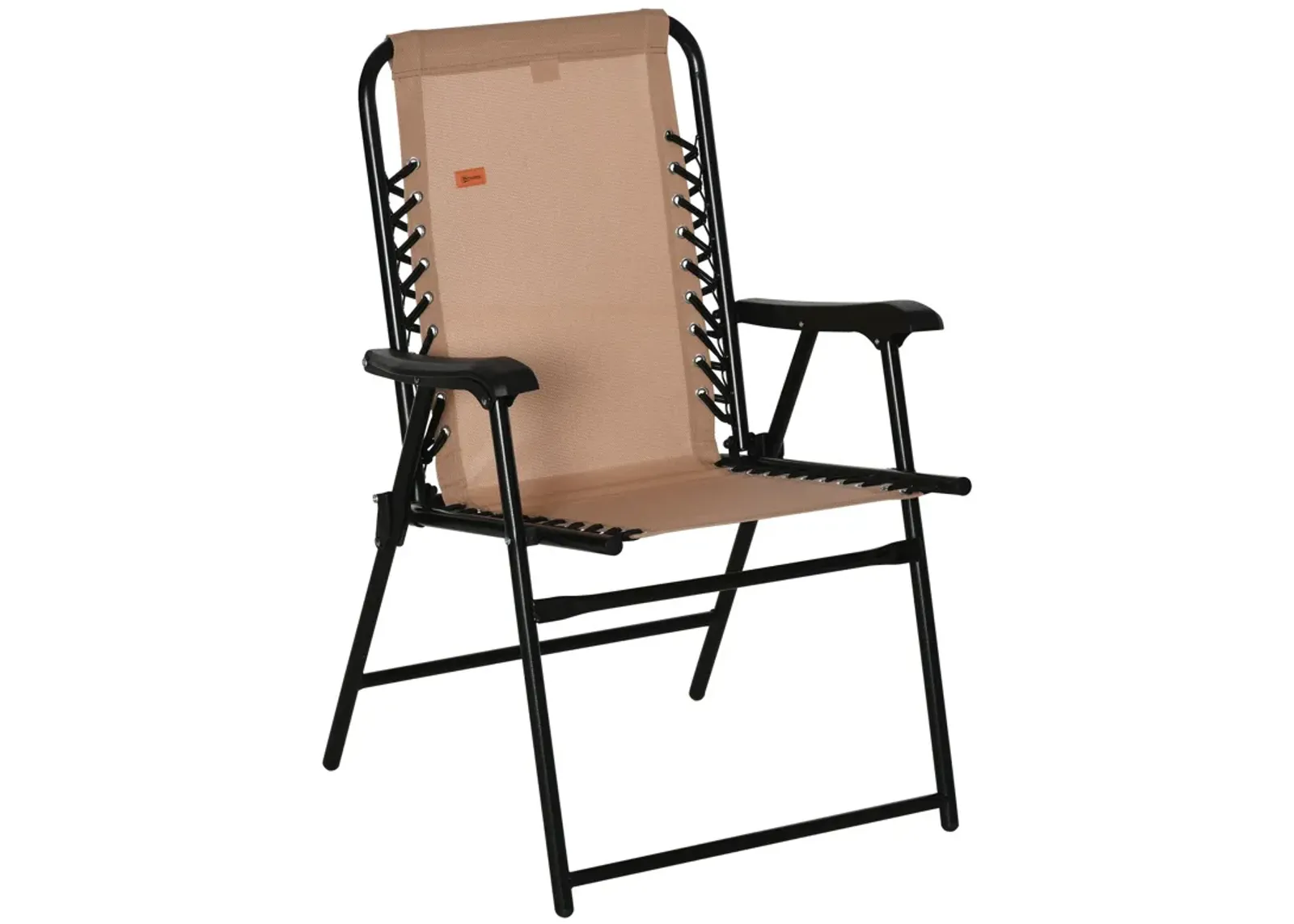 Beige Portable Seat: Folding Outdoor Armchair for Camping