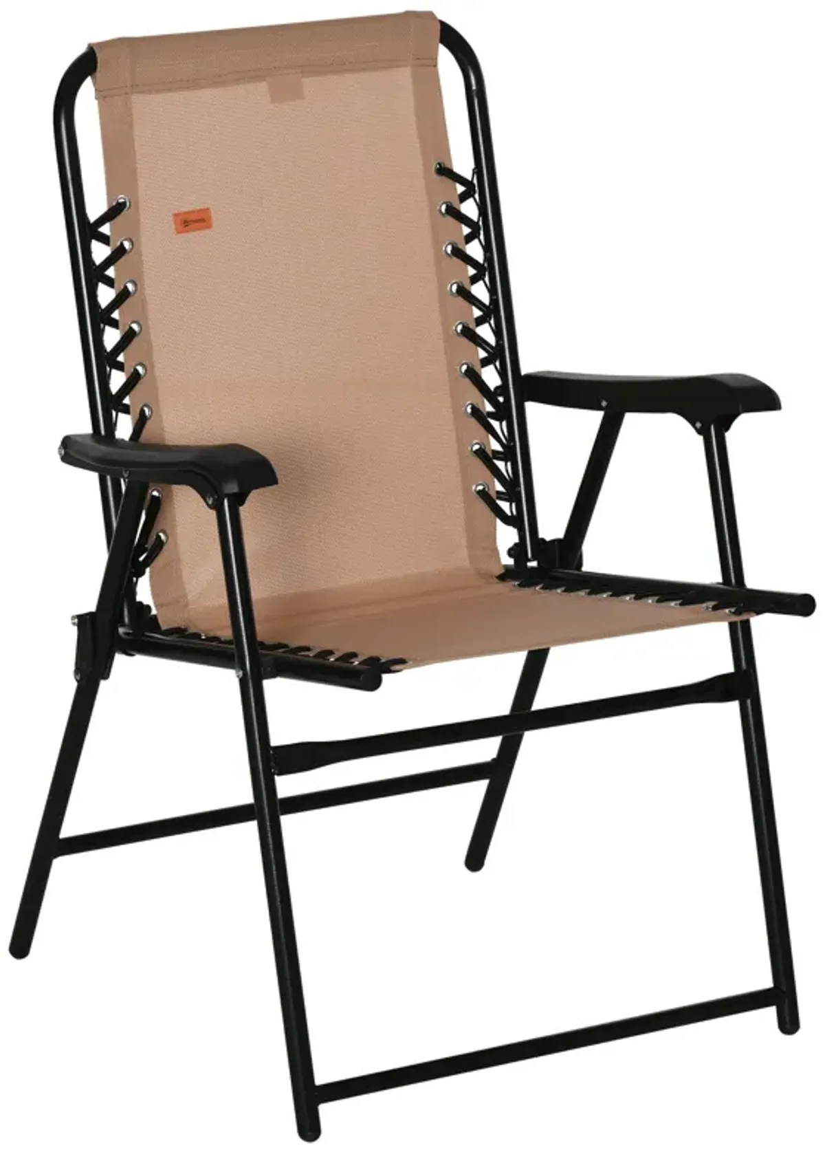 Beige Portable Seat: Folding Outdoor Armchair for Camping