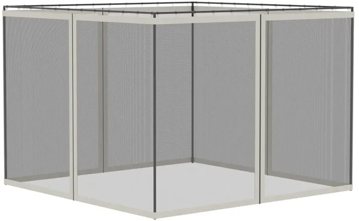 White Gazebo Shield: Universal 10'x10' Replacement Mesh Sidewalls