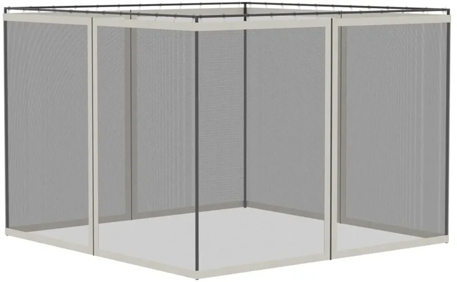 White Gazebo Shield: Universal 10'x10' Replacement Mesh Sidewalls