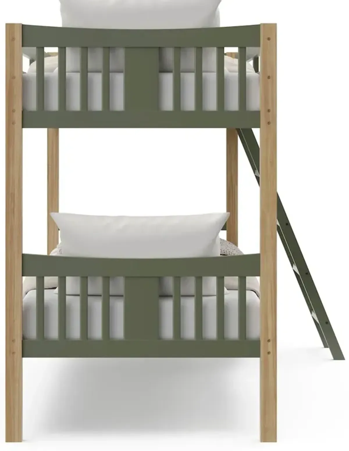 Storkcraft Caribou Twin-over-Twin Bunk Bed (Olive with Natural)