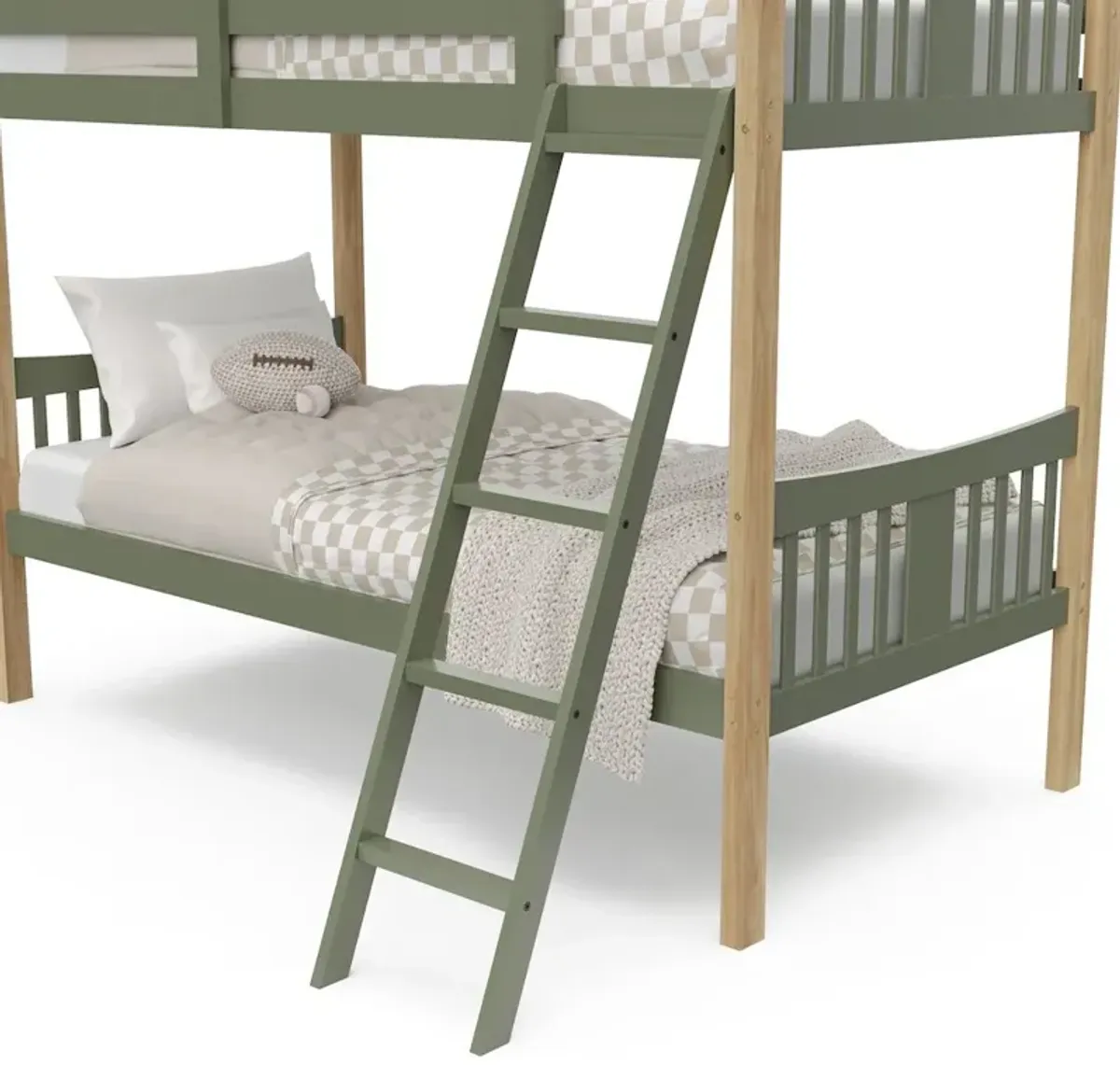 Storkcraft Caribou Twin-over-Twin Bunk Bed (Olive with Natural)