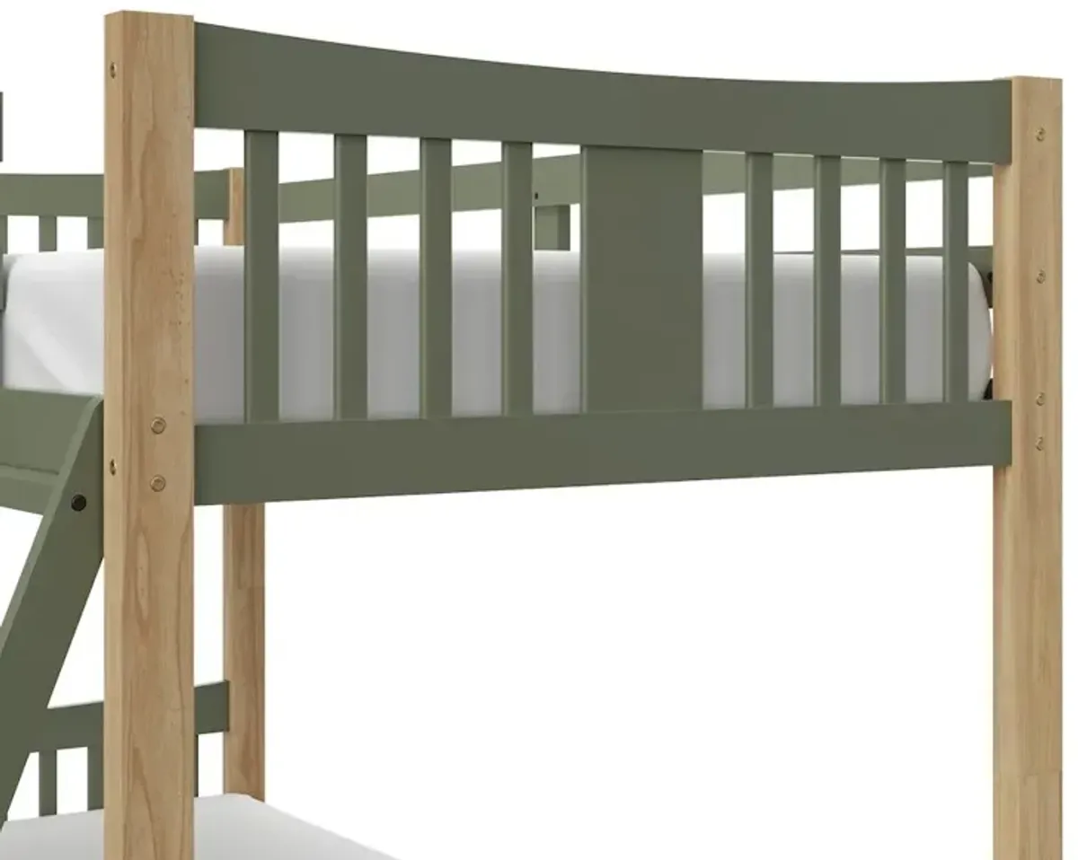 Storkcraft Caribou Twin-over-Twin Bunk Bed (Olive with Natural)