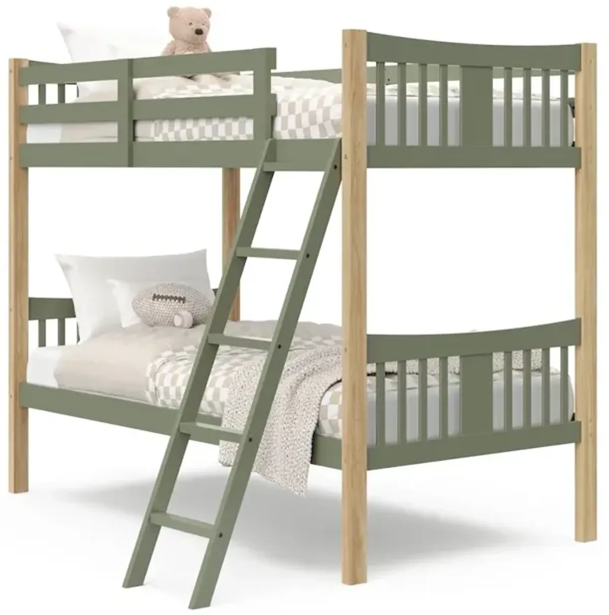 Storkcraft Caribou Twin-over-Twin Bunk Bed (Olive with Natural)