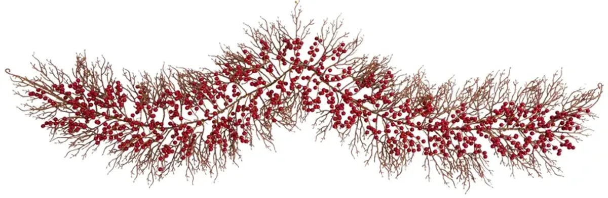 HomPlanti 6' Red Berry Artificial Christmas Garland