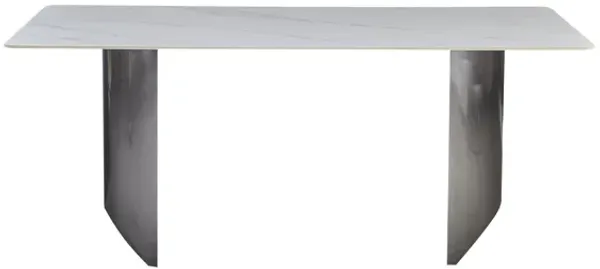 Black Titanium Stainless Steel Dining Table With Rock Plate Supports Up To 68.5 Kg