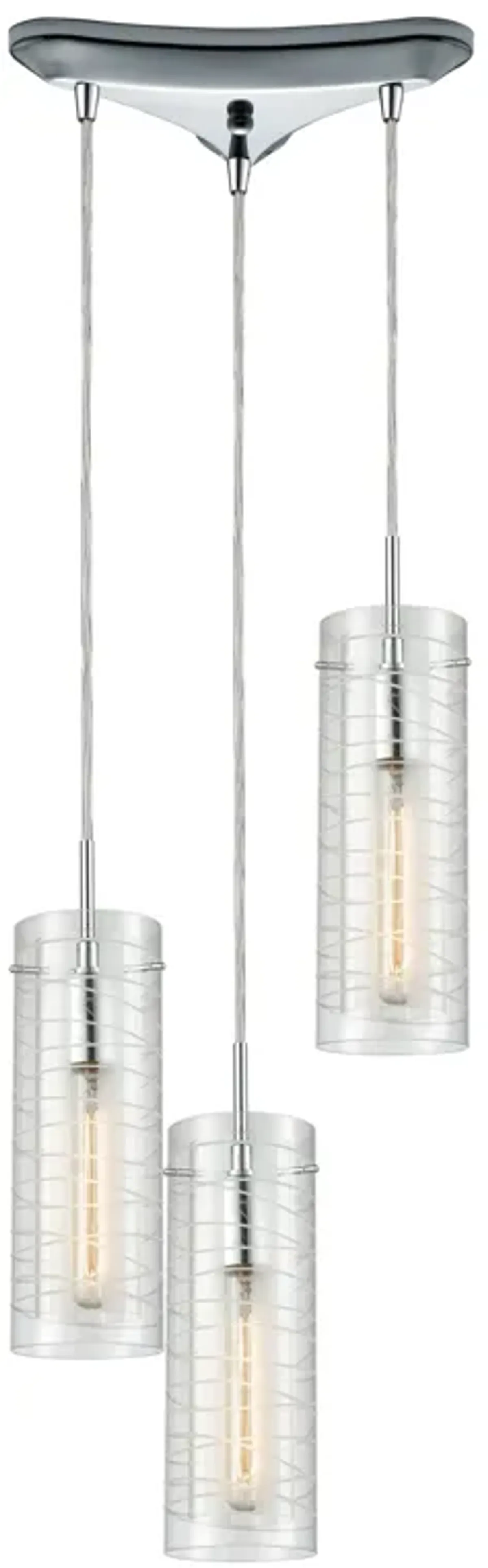 Swirl Mini 3 Light triangular Pendant