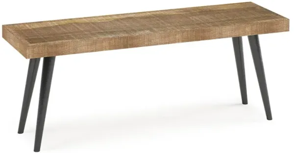 Simpli Home Durham Solid Mango Wood Bench In Distressed Natural