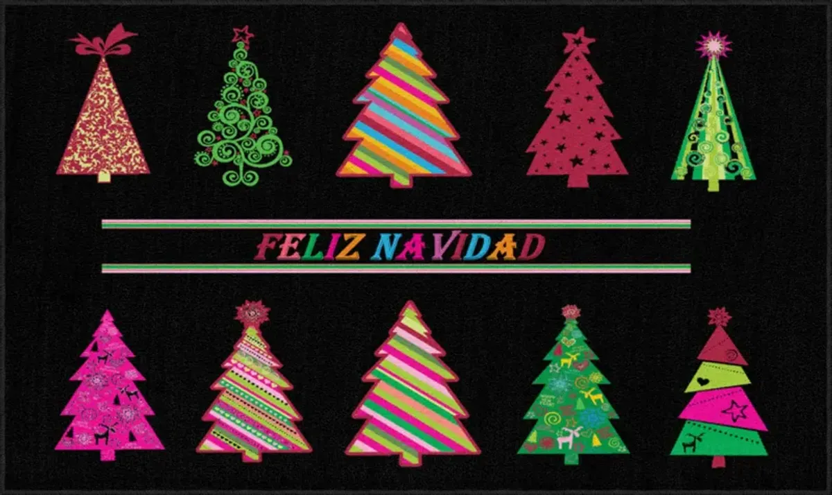 Feliz Trees Multi 2' x 3' 4" Kitchen Mat