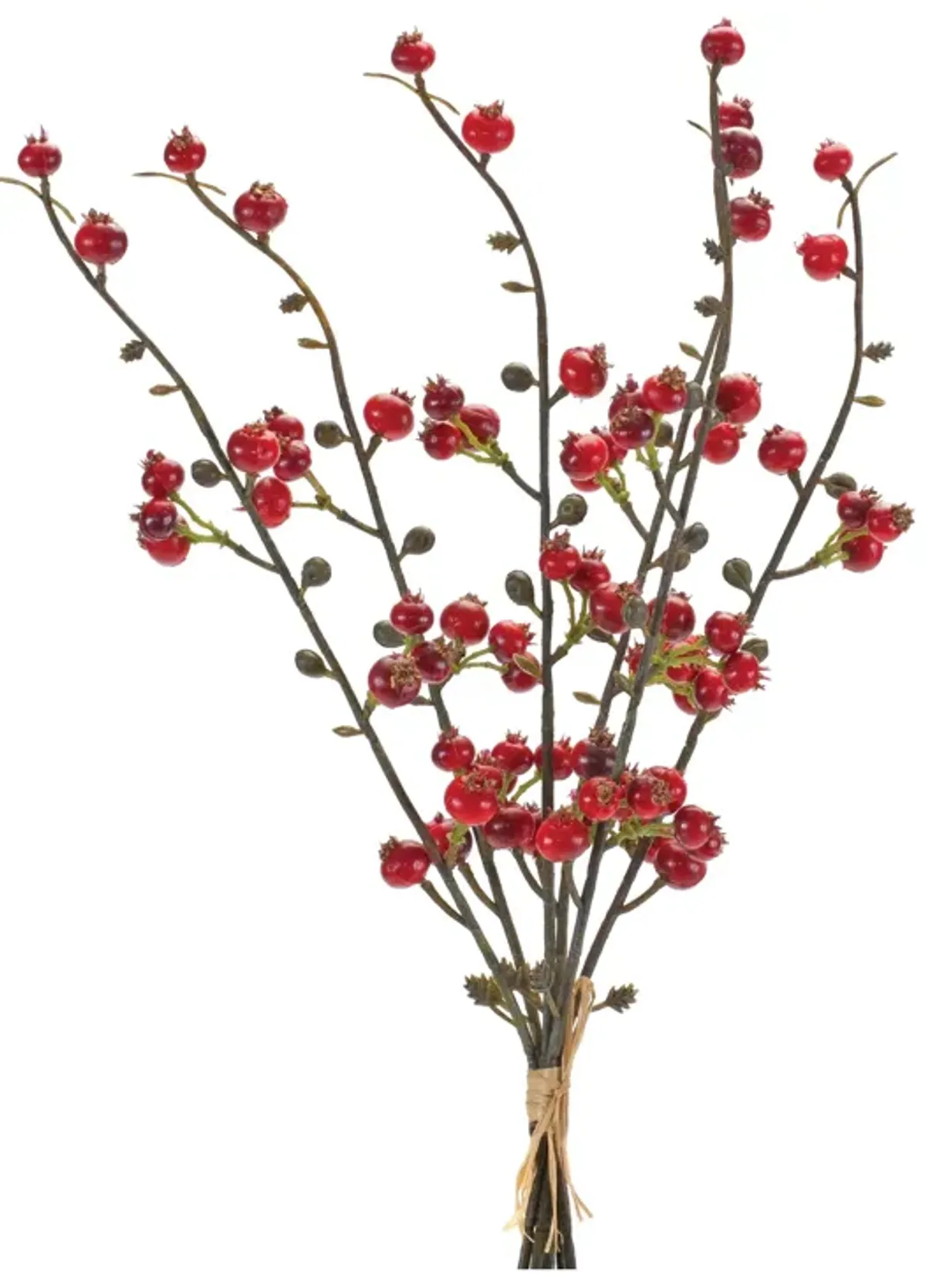 Set of 6 Winter Berry Twig Bundles for Holiday and Seasonal Decor