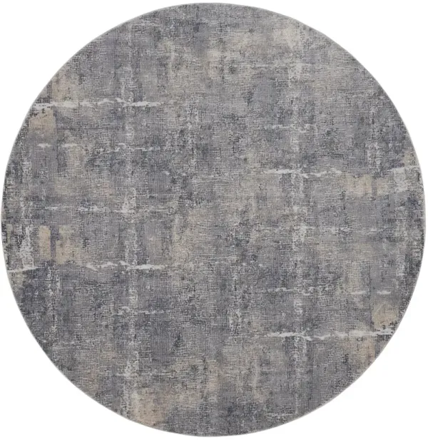 Rustic Textures RUS06 Gray/Beige 5'3" x Round Rug