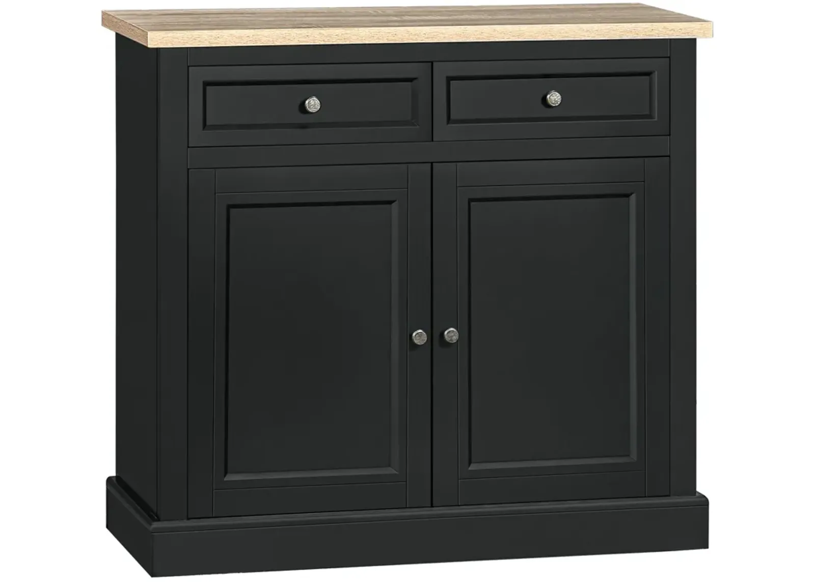 Black Living Room Storage: Sideboard with Drawers for Kitchen & Coffee Bar