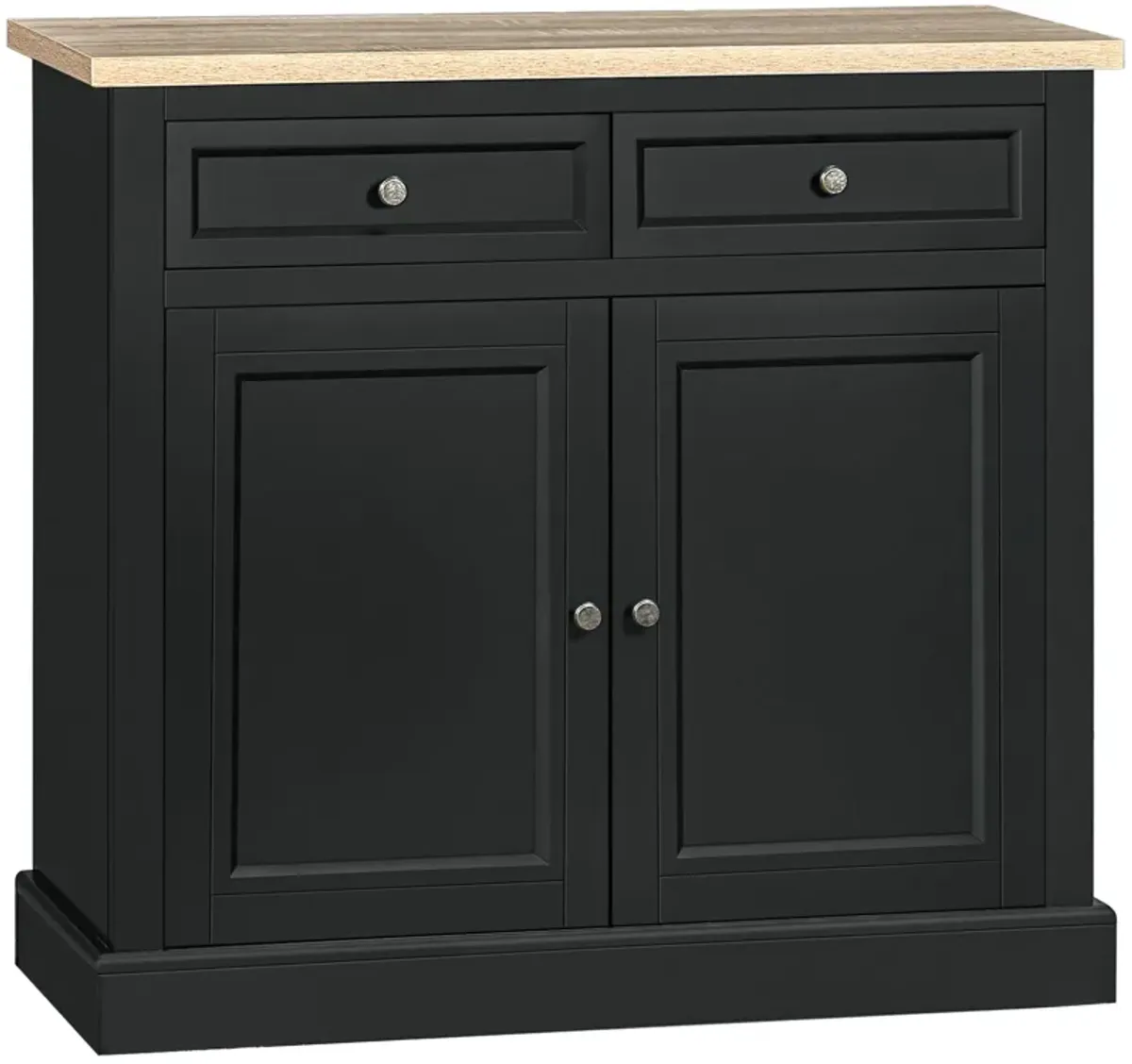 Black Living Room Storage: Sideboard with Drawers for Kitchen & Coffee Bar