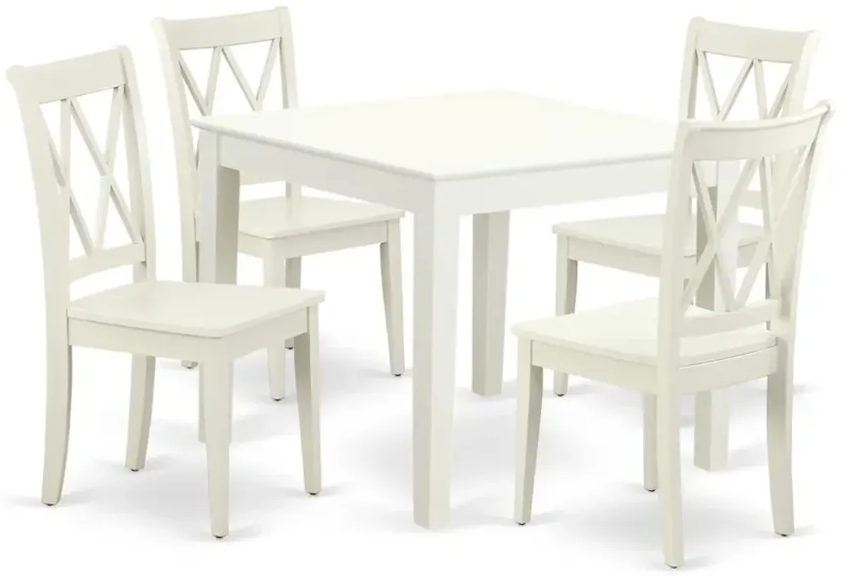 Dining Room Set Linen White, OXCL5-LWH-W