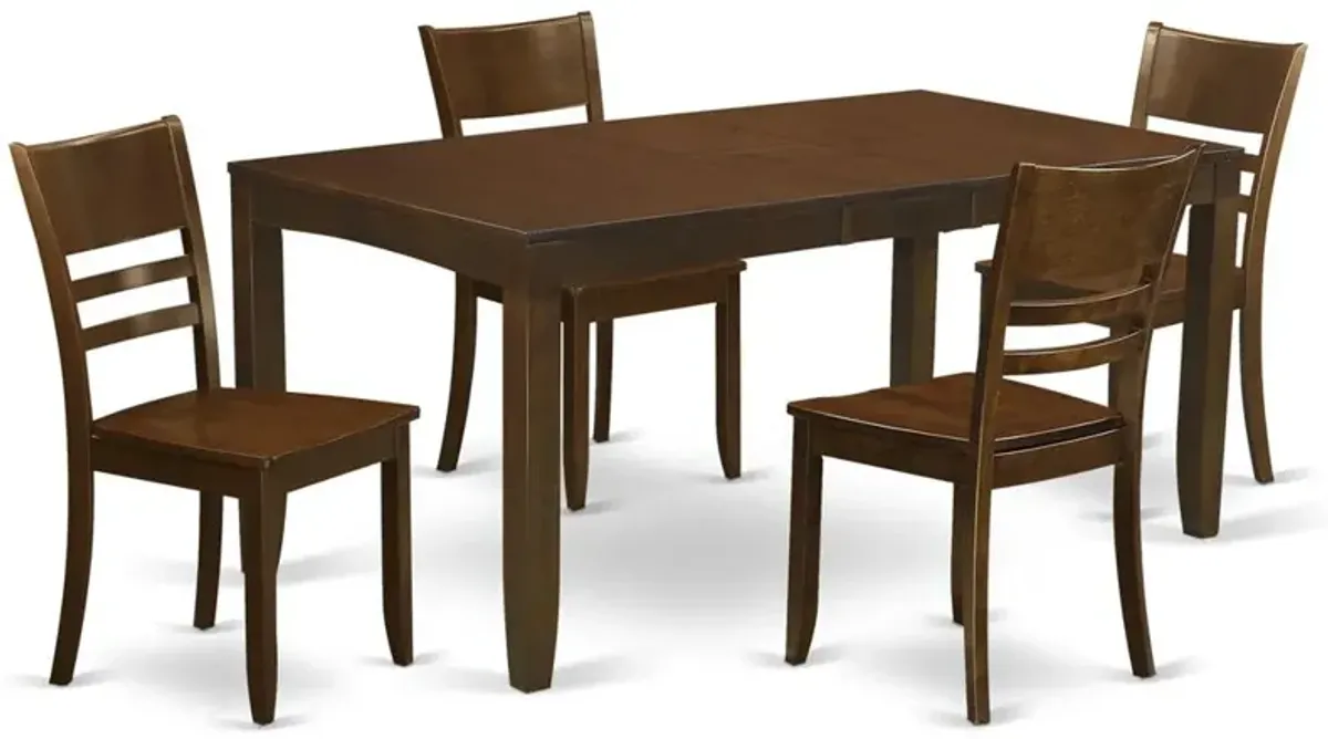 5  Pc  Dining  room  set  for  4-Dining  Table  with  Leaf  and  4  Kitchen  Chairs