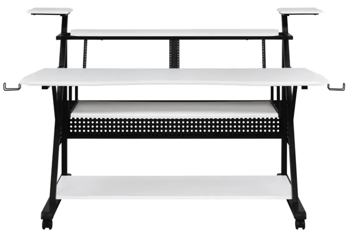 Willow Music Desk, White & Black Finish Of