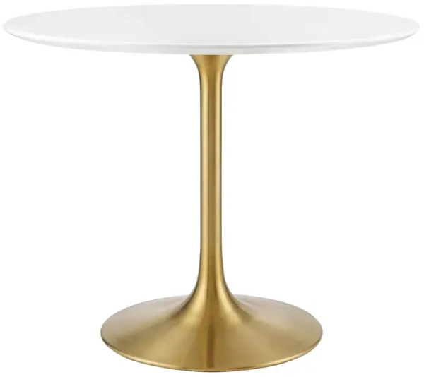 Modway - Lippa 36" Round Wood Dining Table Gold White