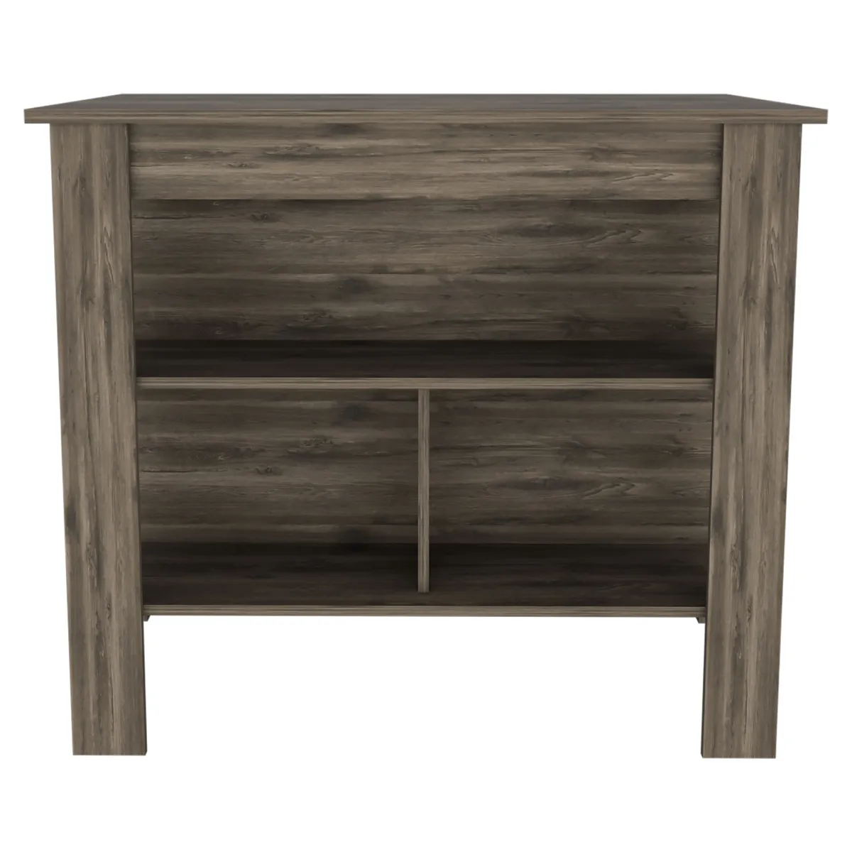 Cala Kitchen Island, Four Legs, Three Shelves -Dark Brown