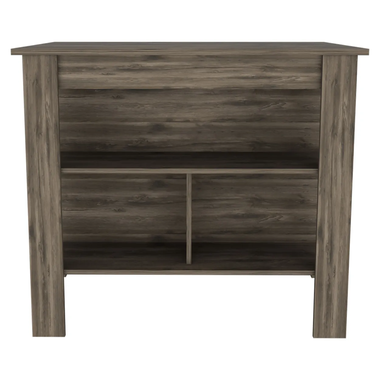 Cala Kitchen Island, Four Legs, Three Shelves - Dark Brown