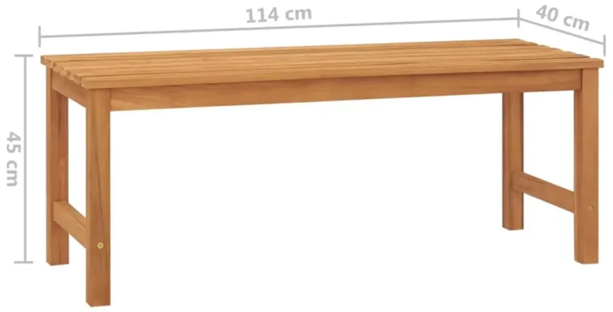 vidaXL Patio Bench 44.9" Solid Teak Wood