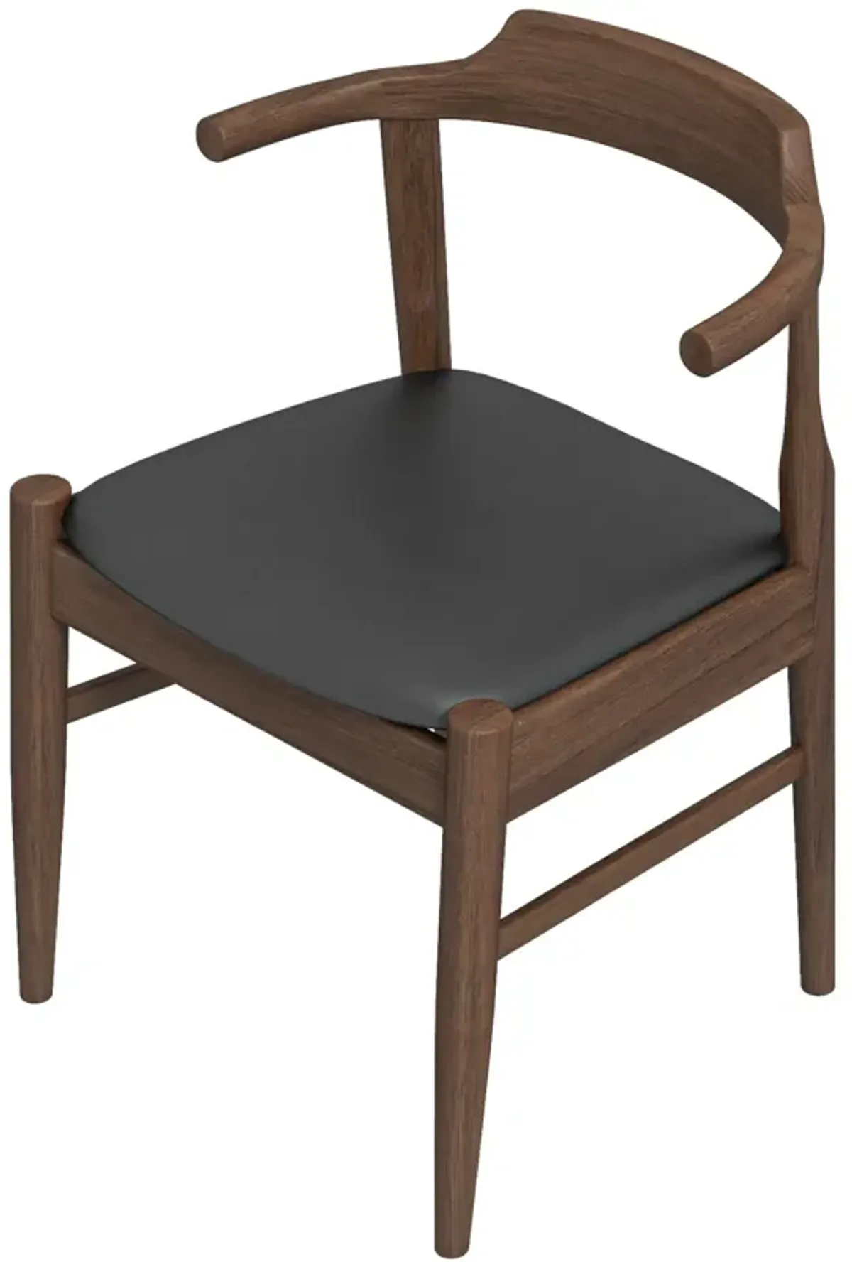 Zola Dining Chair Black Leather Set of 2