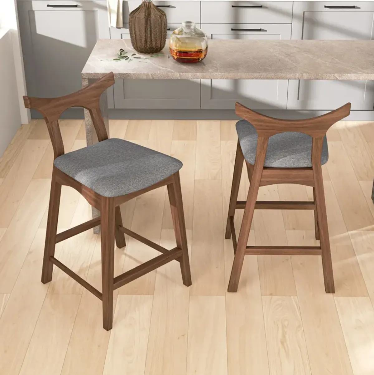 Dora 25" Dark Gray Counter Stool - Set of 2