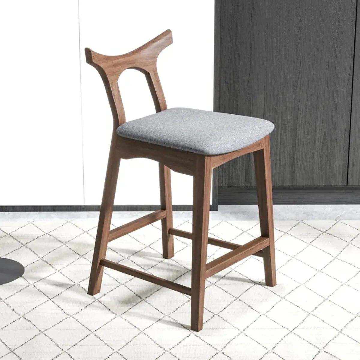 Dora 25" Dark Gray Counter Stool Set of 2