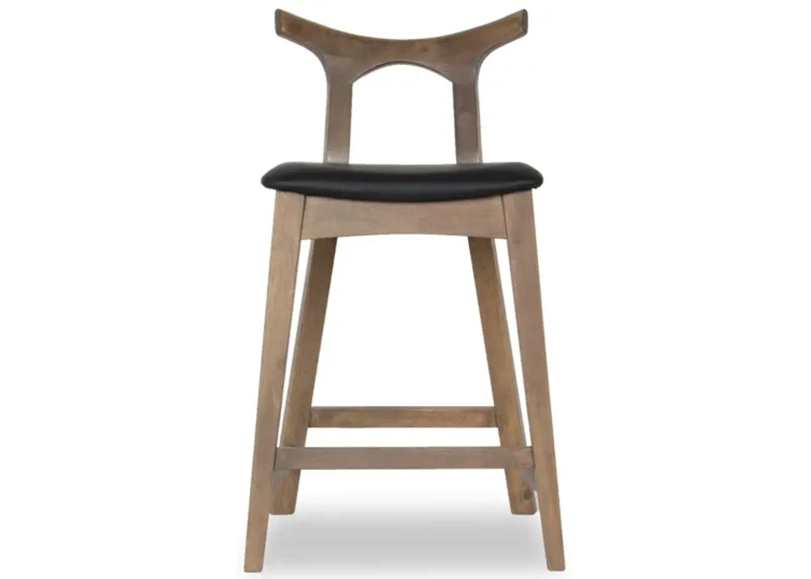 Dora 25" Black Leather Counter Stool Set of 2