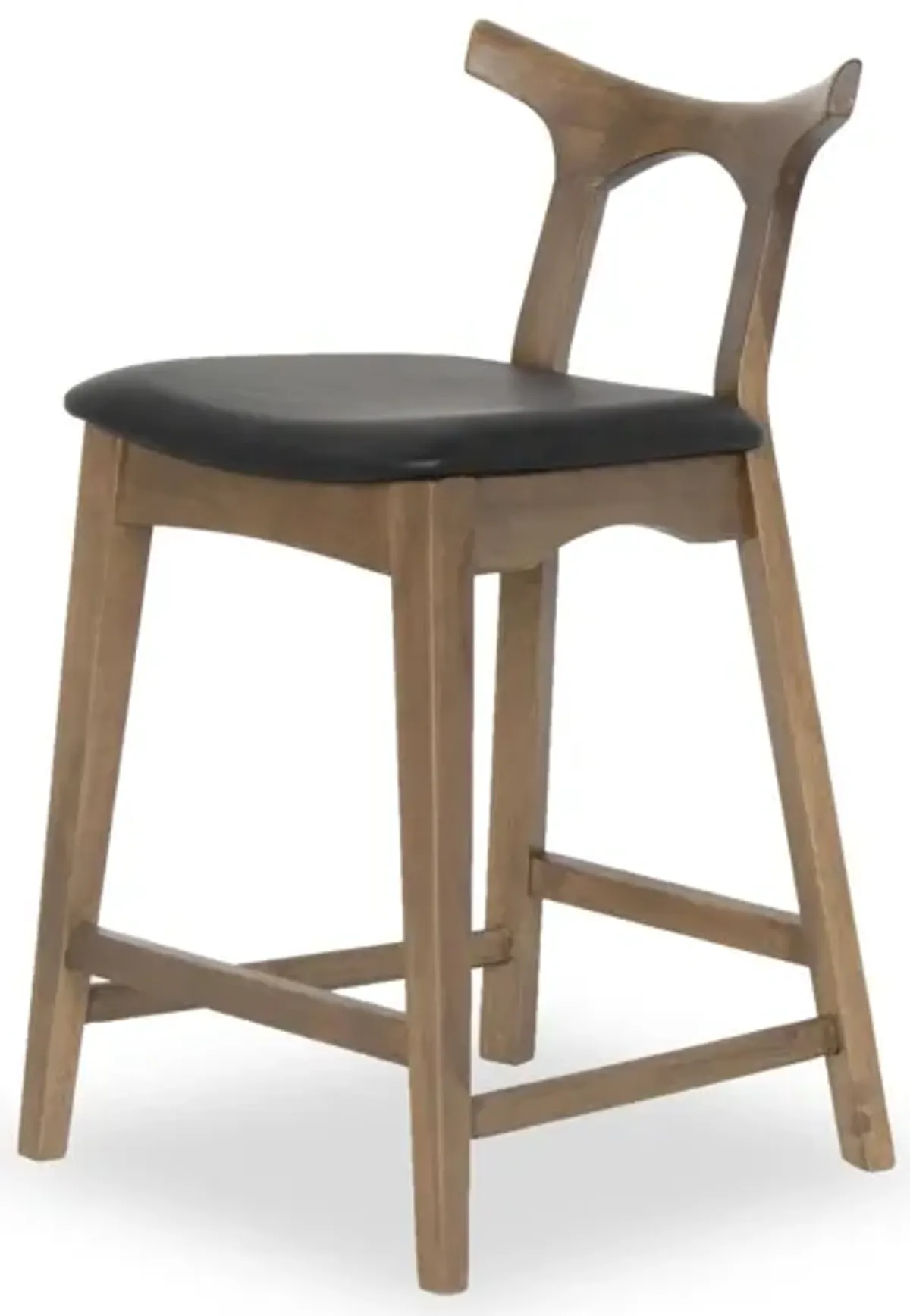 Dora 29" Black Leather Bar Stool - Set of 2