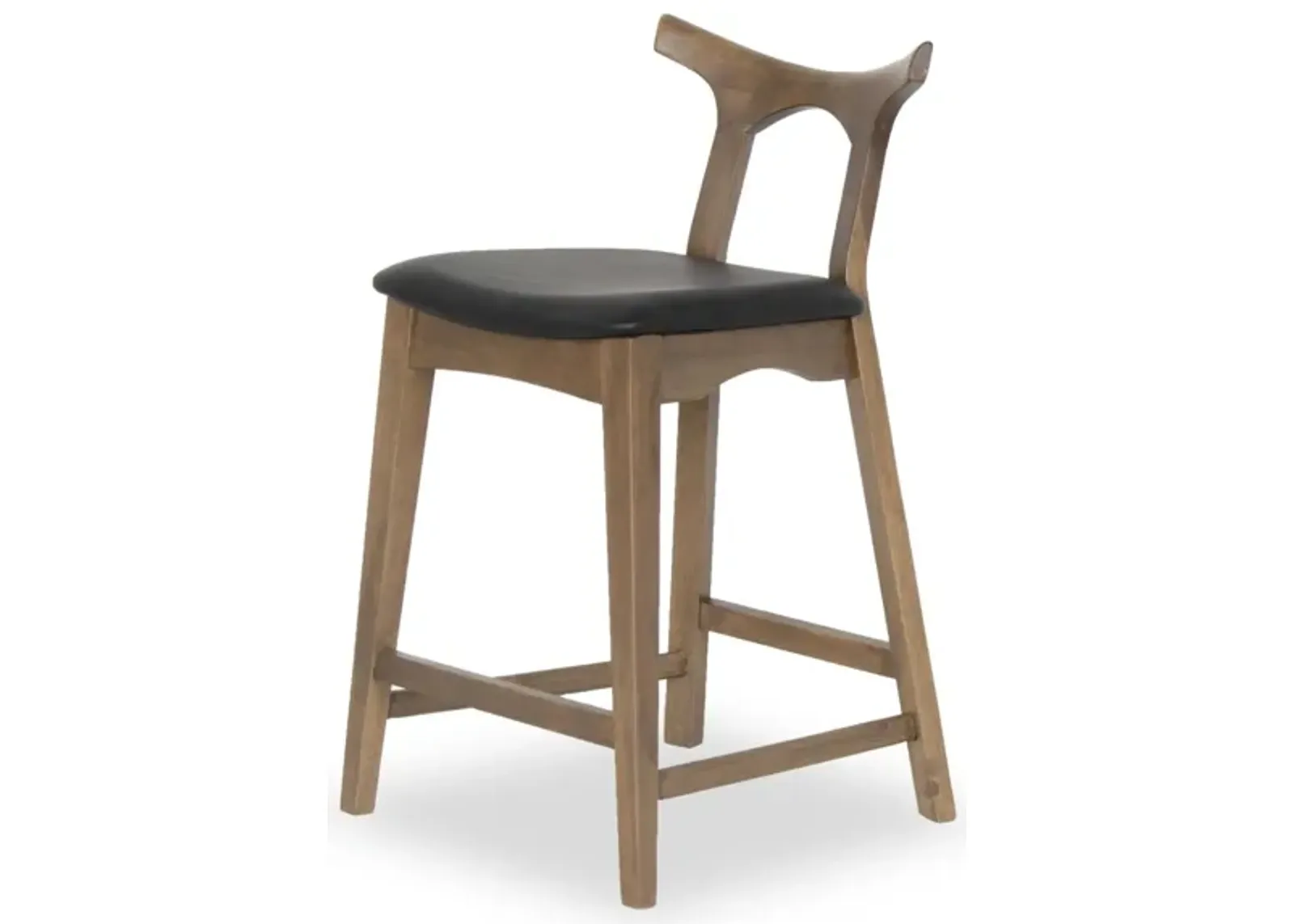 Dora 29" Black Leather Bar Stool Set of 2