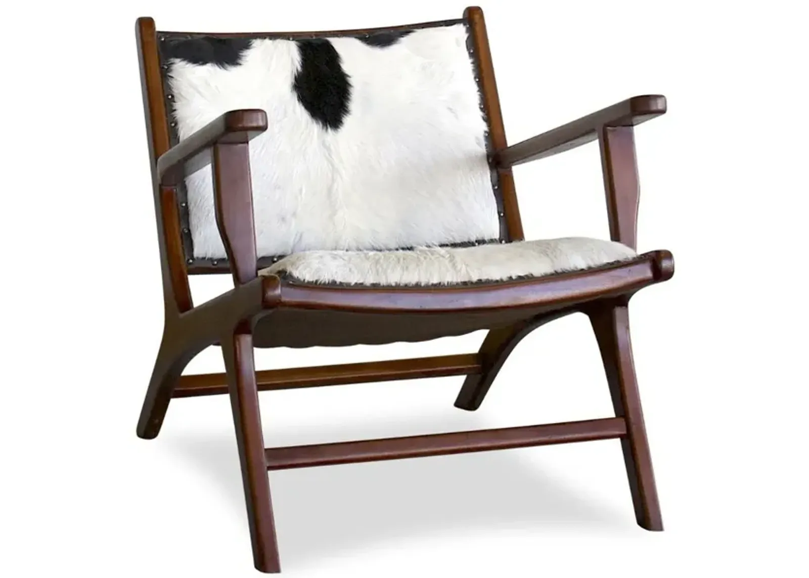 Makasar Black and White Hide Lounge Chair