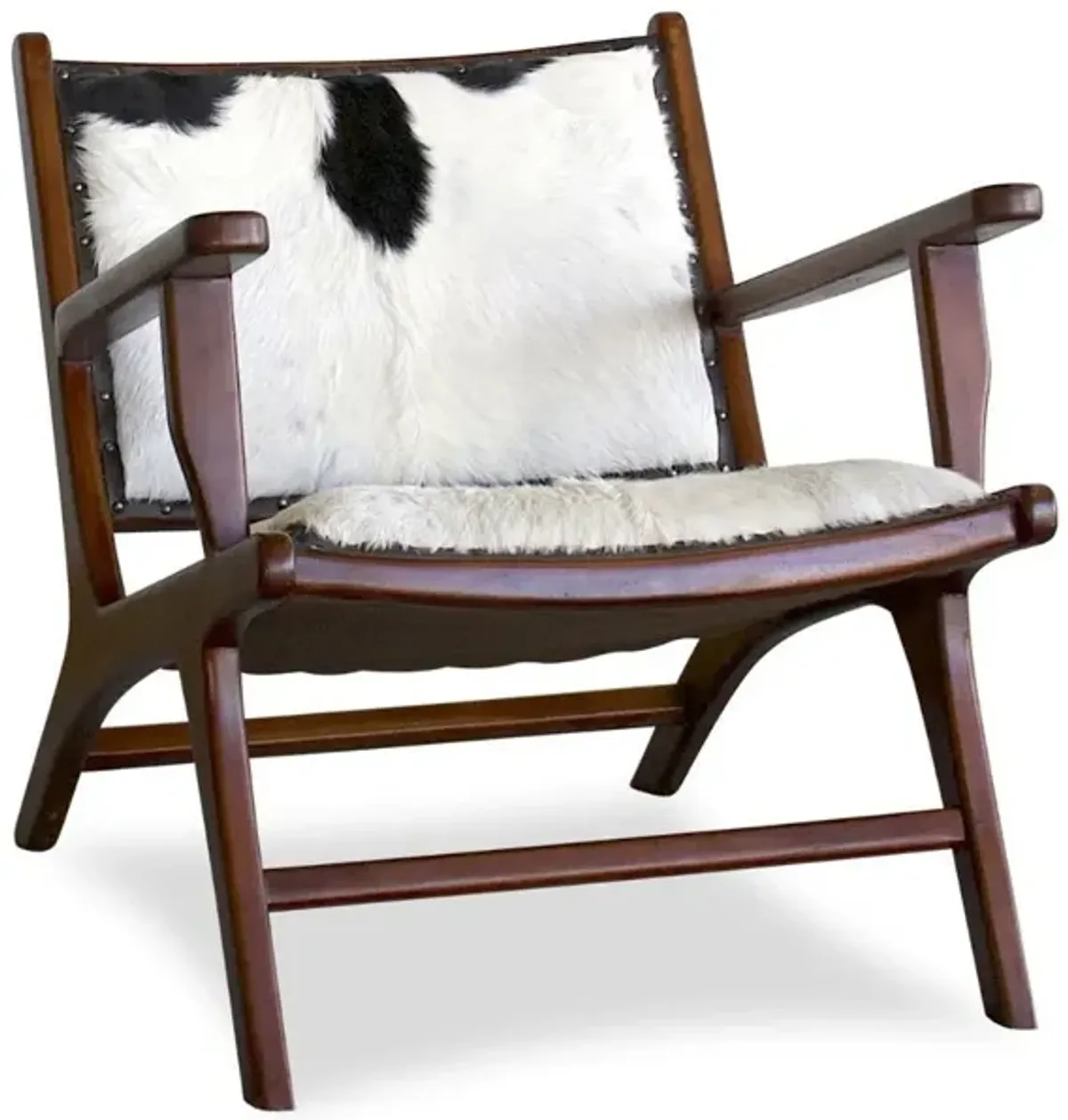 Makasar Black and White Hide Lounge Chair