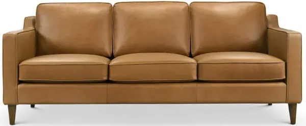 Manhattan Mid Century Modern Leather Sofa