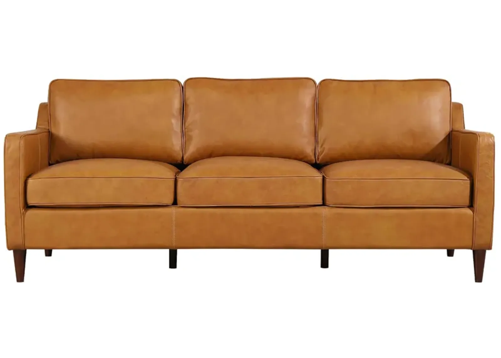 Manhattan Mid Century Modern Leather Sofa