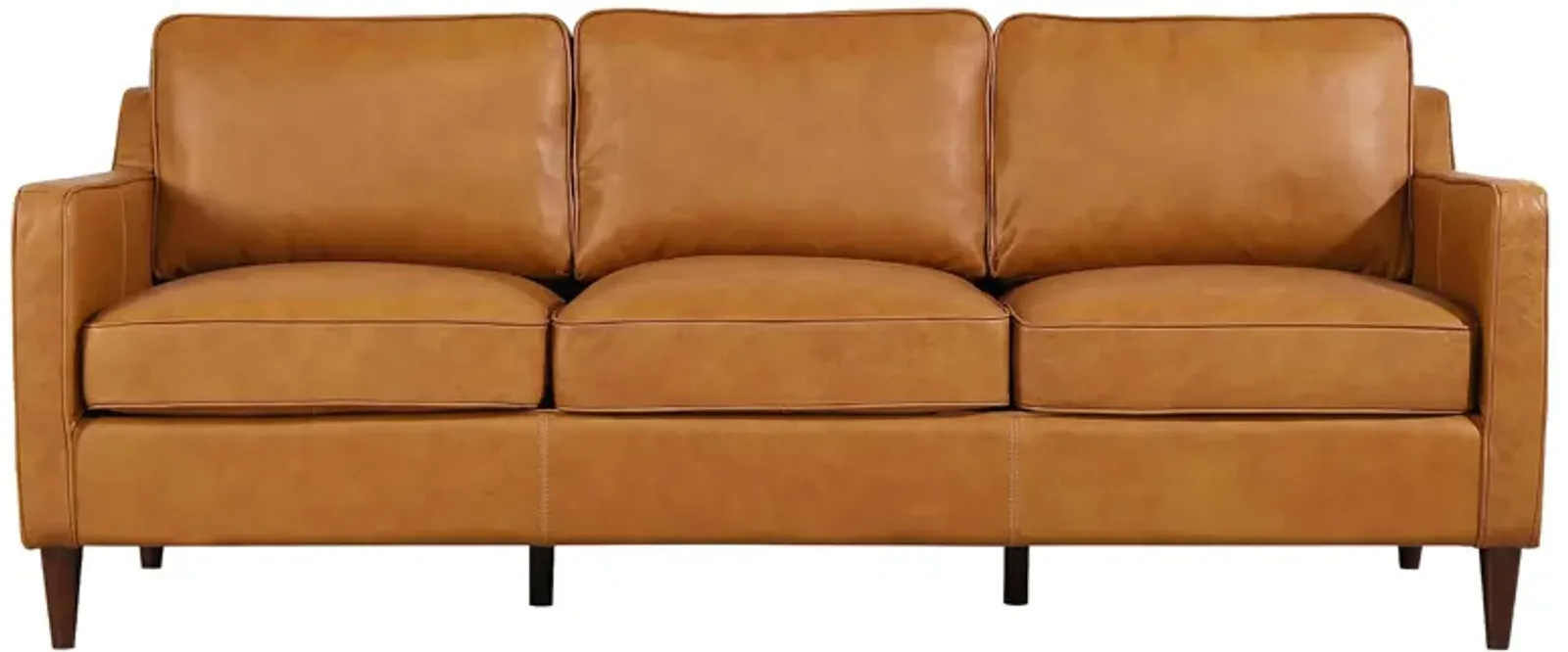 Manhattan Mid Century Modern Leather Sofa