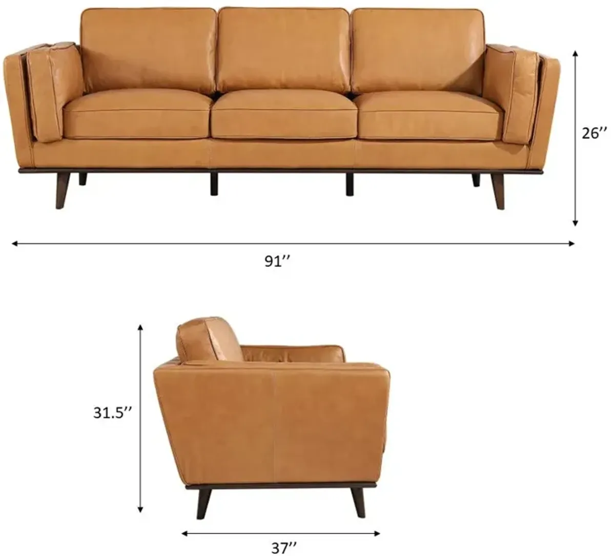 Ferre Tan Leather Sofa