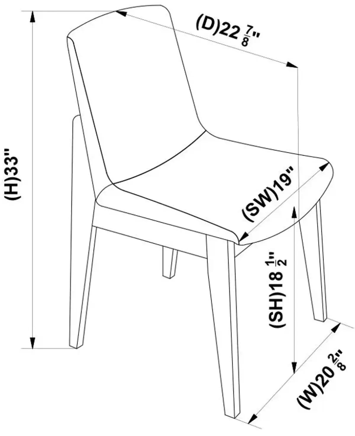 Ohio Dining Chair Light Grey Set of 2