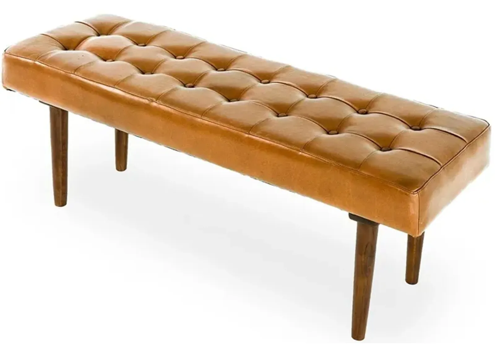 Banten Tan Leather Bench